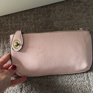 Pink Leather Clutch
